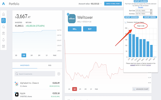 Trading212 CSV exporter