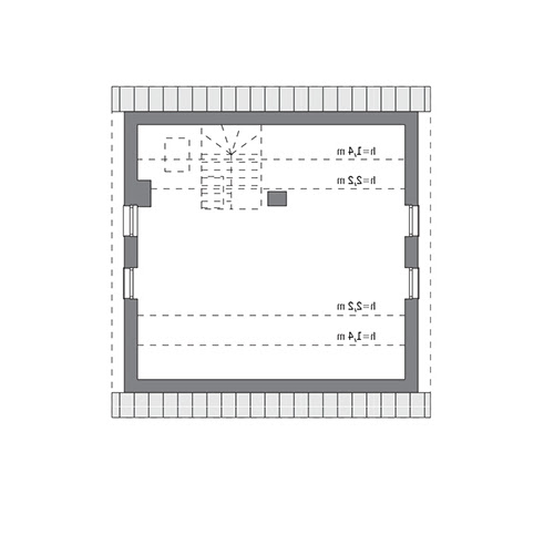 Niezawodny - wariant IV - M236d - Rzut poddasza do indywidualnej adaptacji (47,9 powierzchni użytkowej)