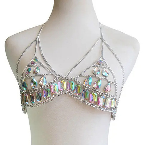 Title 2, Fashion Summer Alloy Bra Chain Acrylic Bikini C...