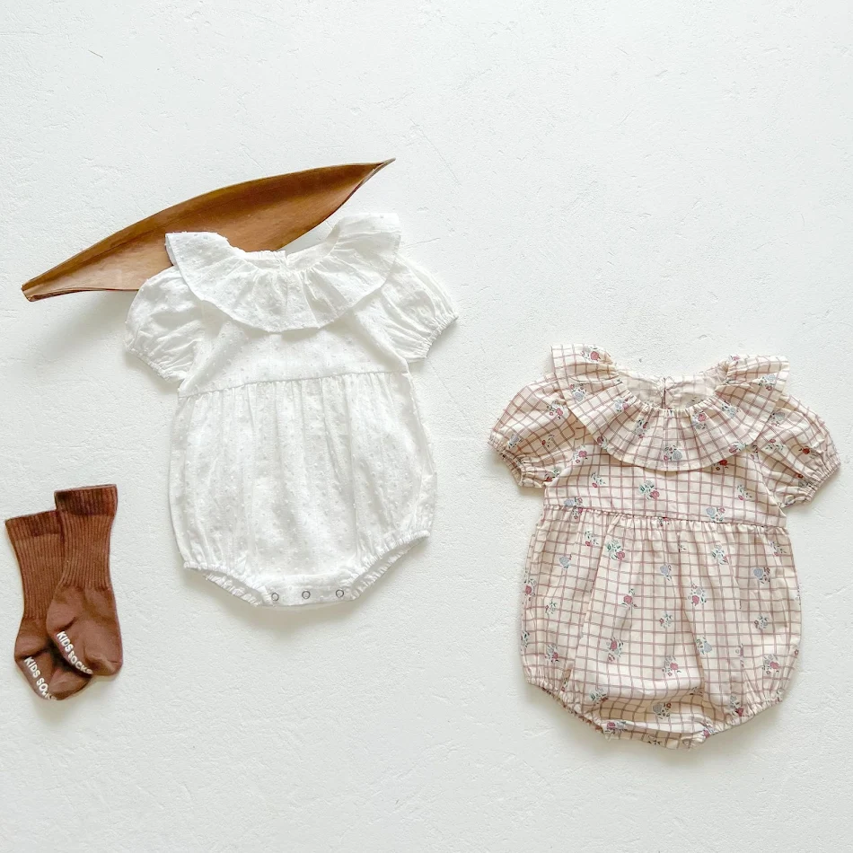 Combinaison de Crawl Baby Jacquard Lace Col Ras du Cou Vêtements Bébé Doux & Respirant Parfait pour le Confort et le Style Idéal pour Toutes Occasions