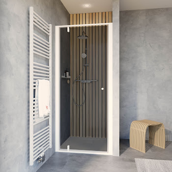 Schulte porte de douche pivotant-pliante 80 x 185 cm, profilé alu-argenté,  paroi pliante en niche, verre de sécurité 3 mm transparent, D185004-F 01 50  : : Bricolage