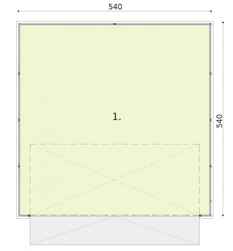 GB9 Garaż Blaszany - Rzut przyziemia