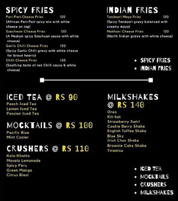 UFO Burger Kitchen menu 