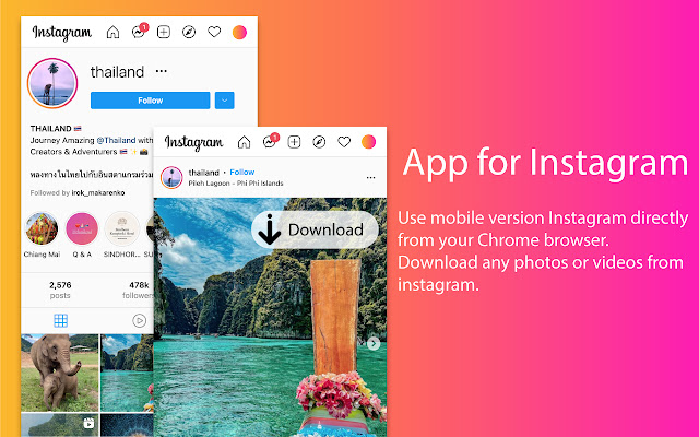 Web for Instagram™ chrome extension