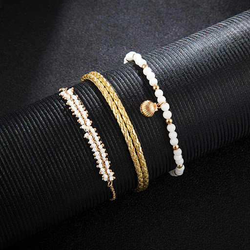 Title 4, Ensemble de 3 bracelets de cheville bohèmes pou...