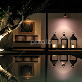 night in Srilanka villa by Igor Fabjan - Buildings & Architecture Other Interior ( sri lanka, light, night, water )