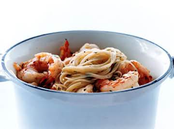 Shrimp & Pasta with Olive Oil and Pine Nuts