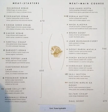 Ivy Restaurant and Banquets menu 