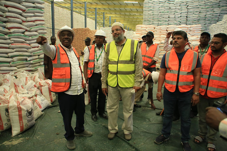 Agriculture PS Paul Ronoh at ETG warehouse in Bonje, Mombasa county, on Saturday.