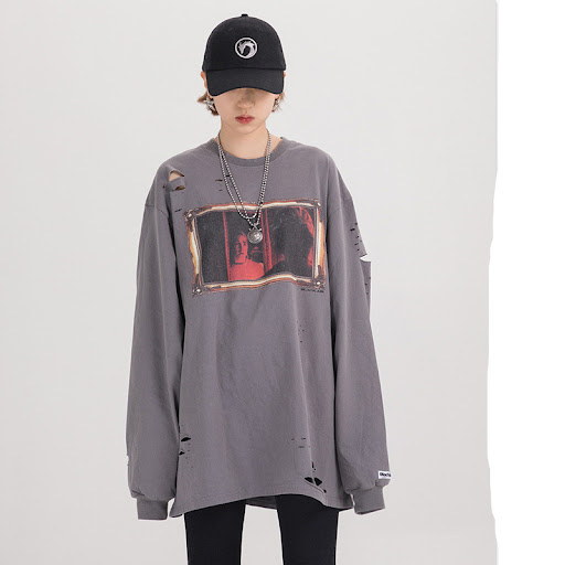 Title 1, Oil painting print personality long sleeve