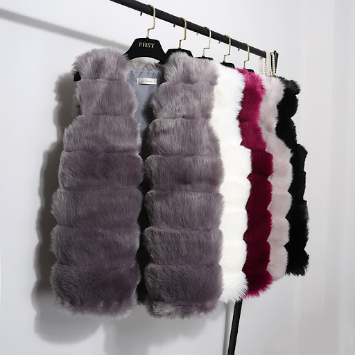 Title 2, Mid-length plush slim womens fox fur vest, lux...
