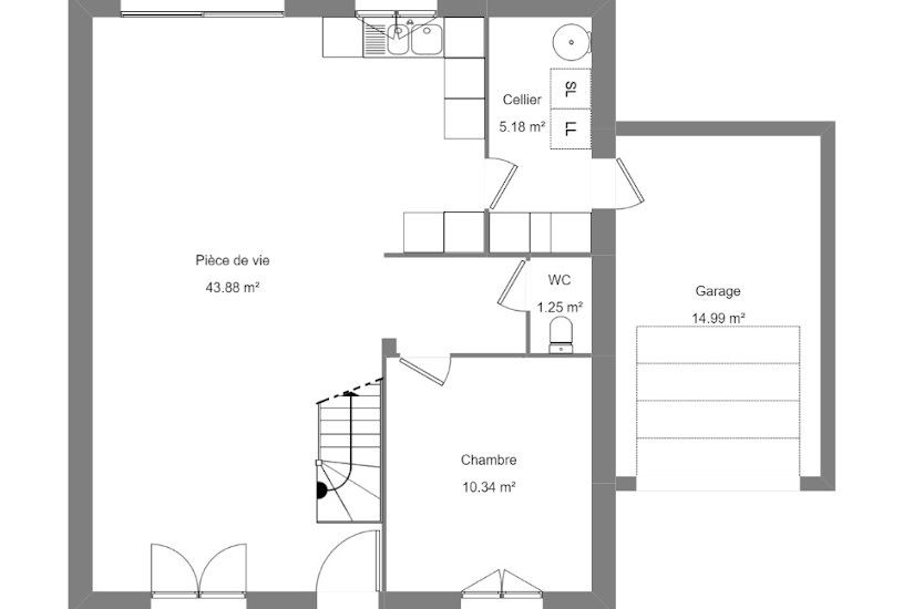  Vente Terrain + Maison - Terrain : 449m² - Maison : 90m² à Nouzilly (37380) 