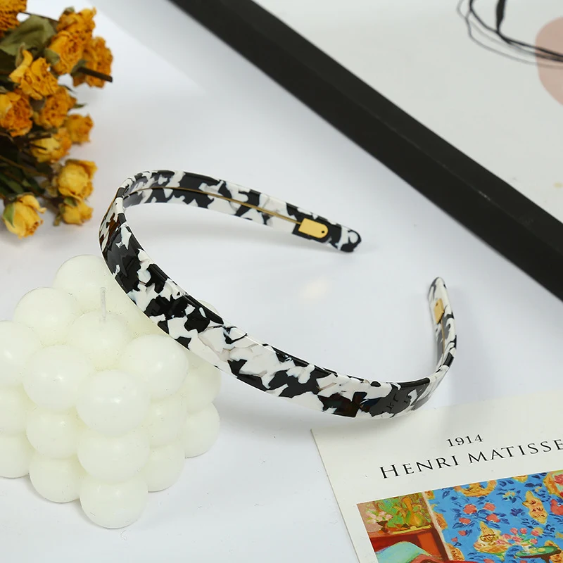 Serre-tête coréen ornement en acétate, accessoires de cheveux couleur écaille, bandeau pour femmes, un accessoire de coiffure tendance.