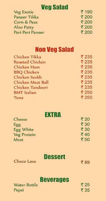 Sub's And Salad's menu 