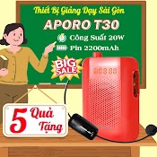 Máy Trợ Giảng Không Dây Aporo T30, Công Suất 20W, Pin Khỏe 2200Mah, Dành Cho Giáo Viên - Máy Trợ Giảng Aporo T30