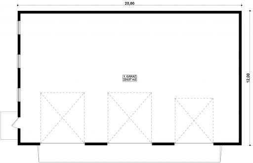 G389 - Budynek garażowy - Rzut garażu