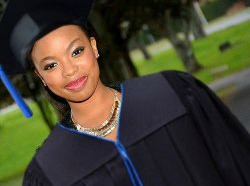 NMU music student Ntlantla Swana, 24, from East London, in a Photoshopped picture of herself wearing a graduation gown