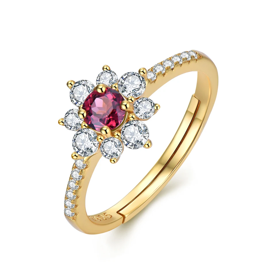 Anillo de gema de color de piedra natural incrustada personalizado para mujer, un regalo único y elegante, hecho a tu medida.