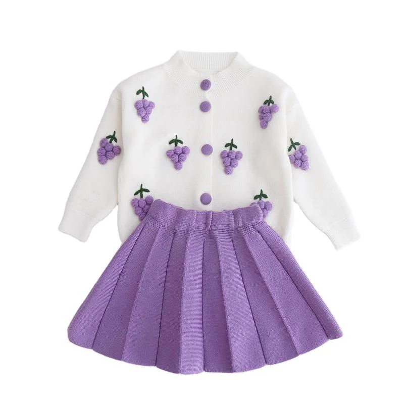 Vestido de suéter de dos piezas para niña bebé, suave lana de mink, perfecto para mantener a tu pequeña abrigada y elegante durante todo el día.