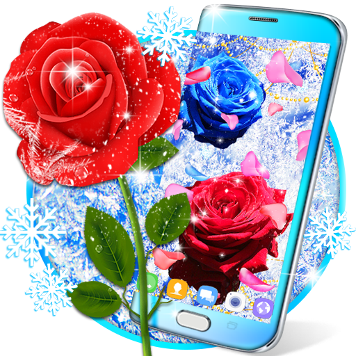 Frozen snow rose live wallpaper