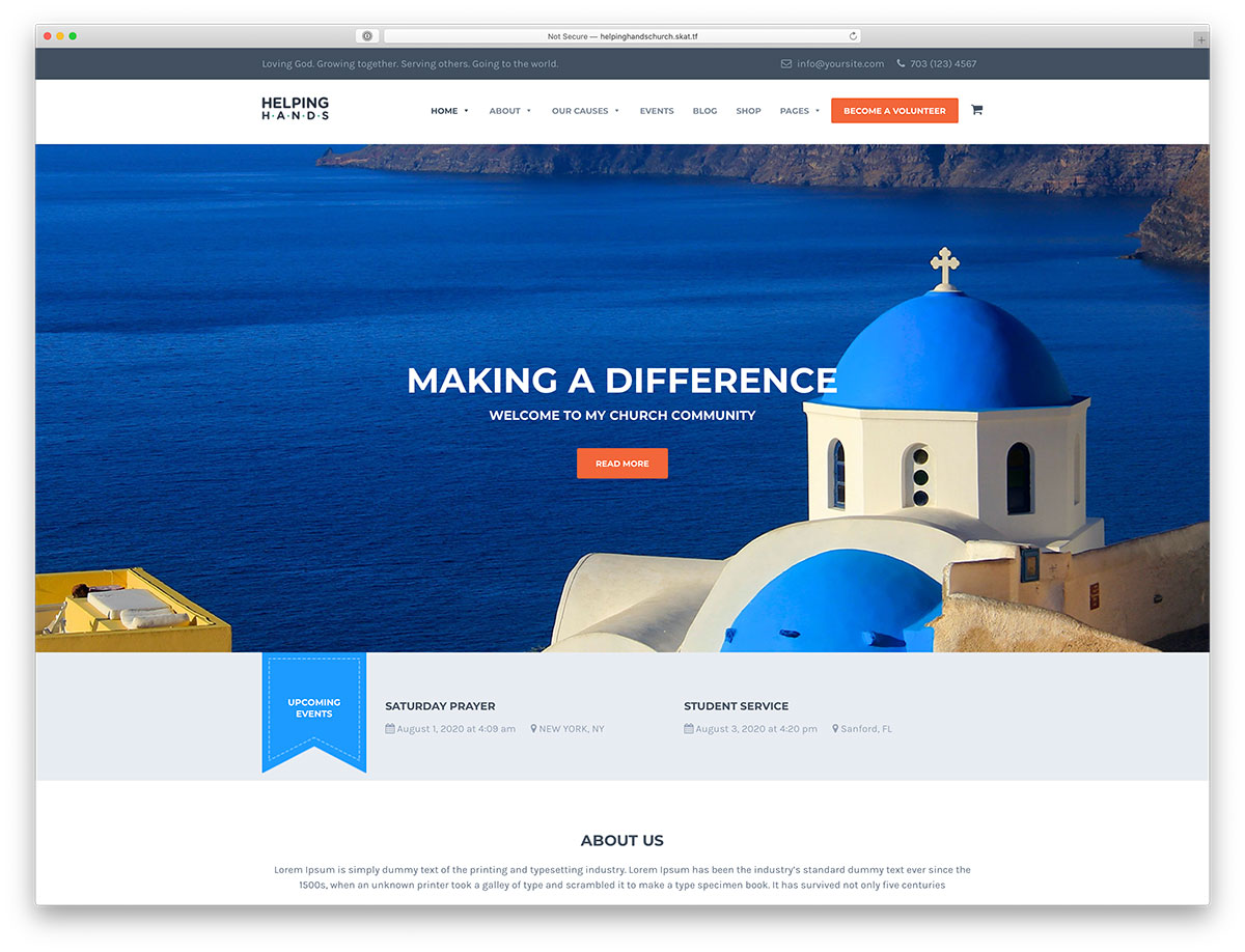 tema de la iglesia de wordpress