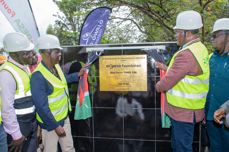 ICT Cabinet Secretary Eliud Owalo during the commissioning of the Sh 35 million infrastructure improvement at Kametho primary school on Wednesday.