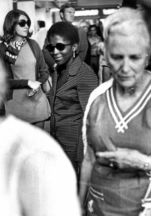 Sikhakhane-Rankin Seen here at the then Jan Smuts Airport on her way to on route to appear as a defence witness at a political the terrorism trial in 1971.