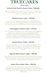 TrueCakes menu 1