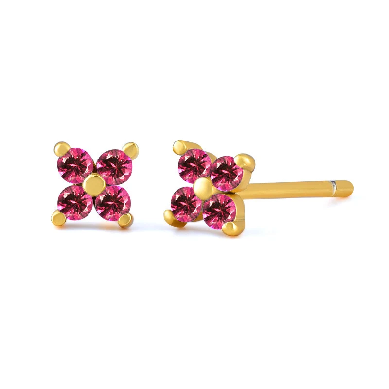 Brincos simples de zircônia colorida micro-incrustada. Perfeitos para uso diário, adicionam um toque de brilho sutil e elegante ao seu visual.