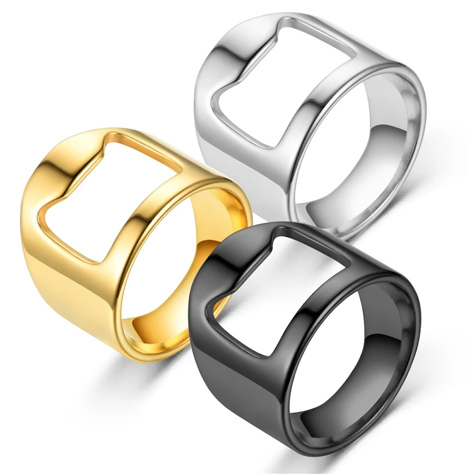Anel Abridor de Garrafa Aço Inoxidável. Abra garrafas com facilidade e estilo! Acessório prático e elegante para ter sempre à mão. Ideal para bares.
