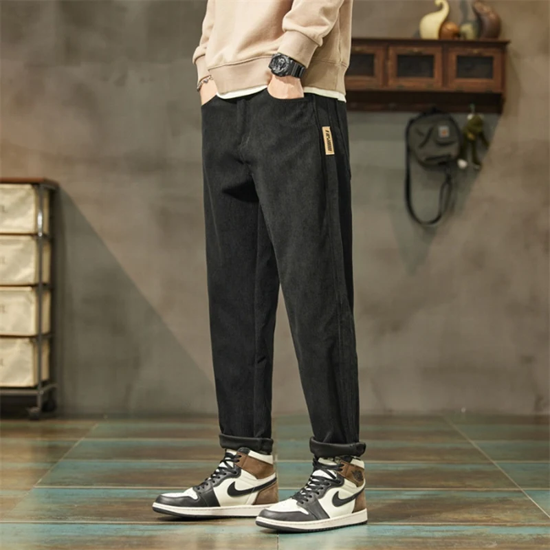 Men's Corduroy Casual Pants Trendy Brand Simple All-match Versatile and Comfortable for Everyday Wear and Stylish Outfit