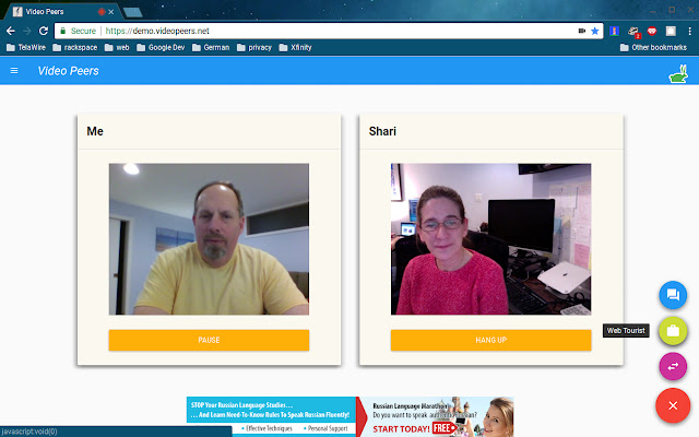 Video Peers Web Tourist chrome extension