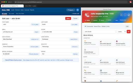 SCube Zoho Inspector Pro screenshot 1