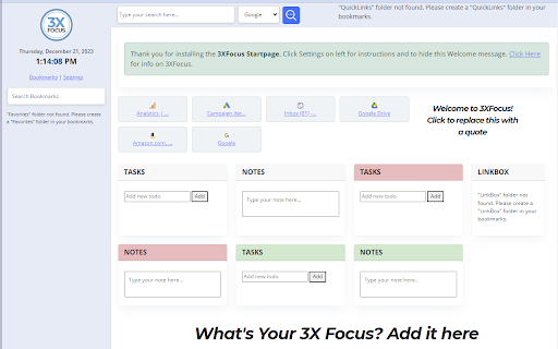 3XFocus - Custom StartPage & Dashboard