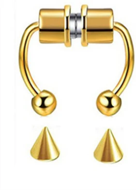 Magnetische neusring van roestvrij staal, geen piercing nodig. Durf de look aan, gemakkelijk aan te brengen en pijnloos te verwijderen.
