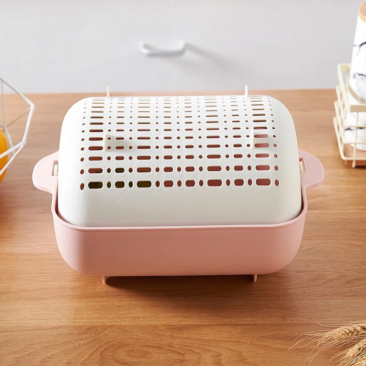 Creative Double-layer Square Flip Drain Basket Kitchen Dishwashing Drip Basin, a space-saving and efficient solution for