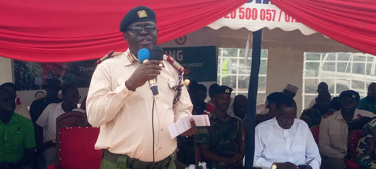 Northeastern regional commissioner John Otieno speaking at the event