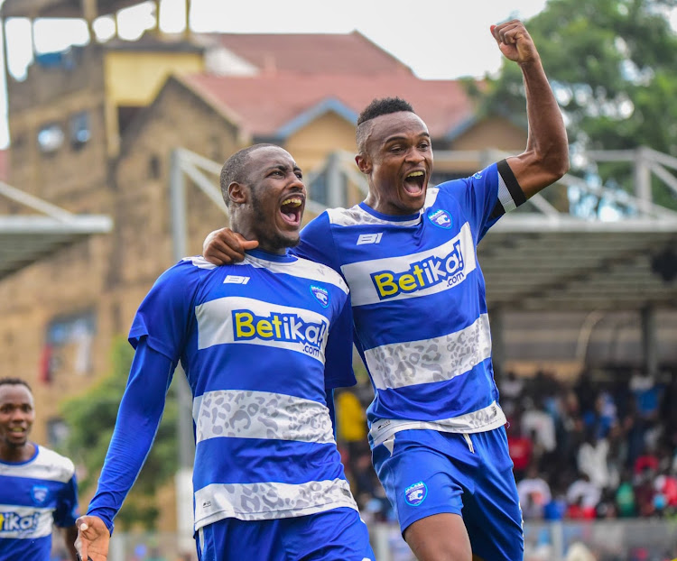 AFC Leopards Arthur Gitego and Clifton Miheso