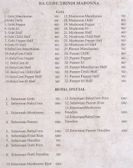 Baa Guru Thindi Madona menu 1