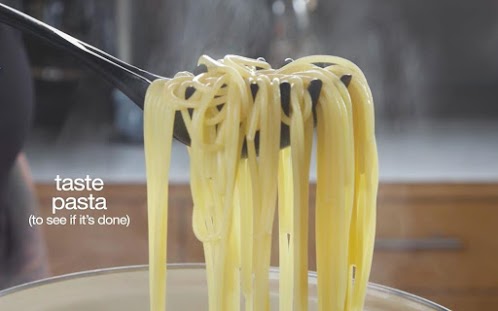 Taste pasta to see if it