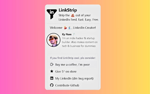 LinkStrip - Strip the 💩 from your LinkedIn feed