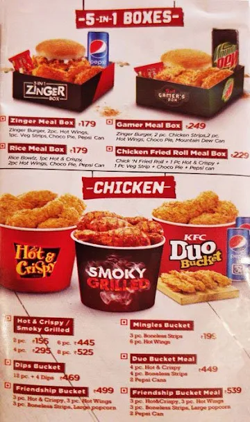 KFC menu 