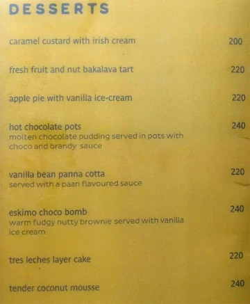 Gossip Fusion Bistro menu 