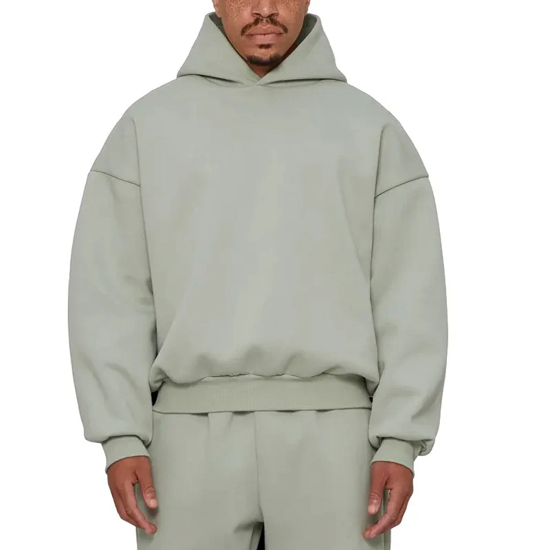 Moletom masculino com capuz, forrado com fleece, casual, cor sólida, pulôver, ideal para conforto e aquecimento no dia a dia.