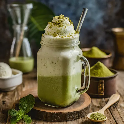 Matcha Thick Shake [450 Ml, 1 Mason Jar]