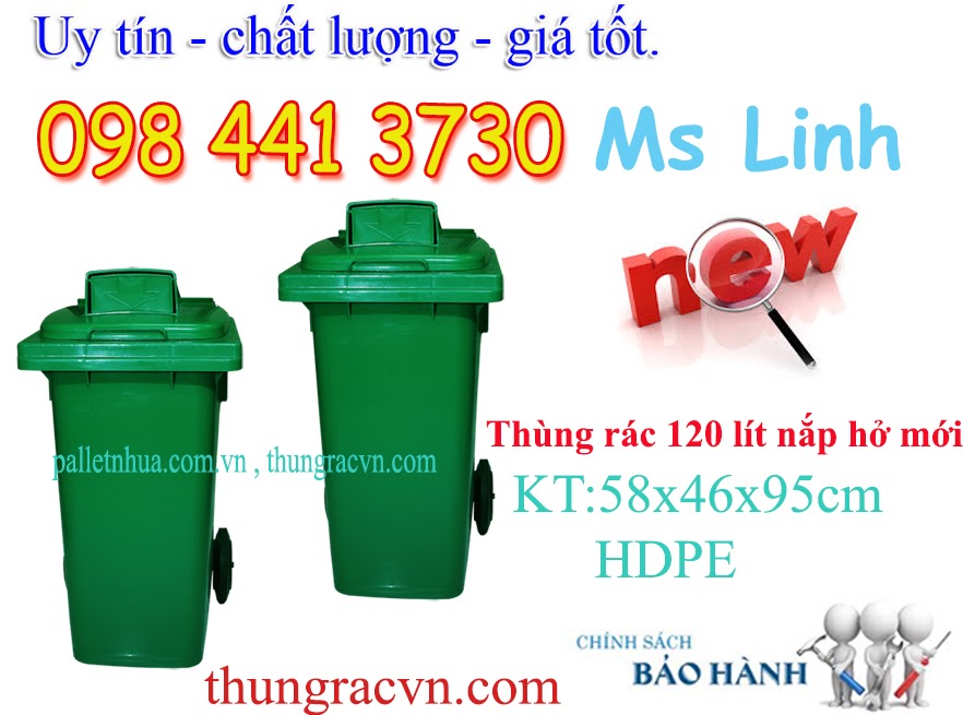 thùng rác 120 lít nắp hở