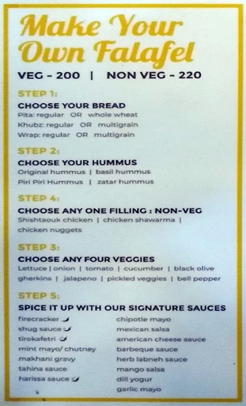 Falafel's menu 