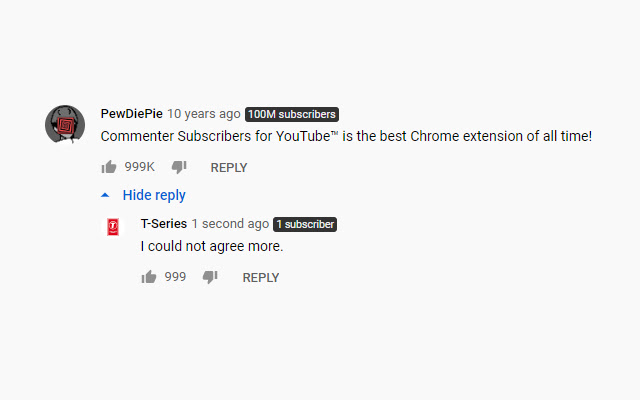 Commenter Subscribers for YouTube™ chrome extension