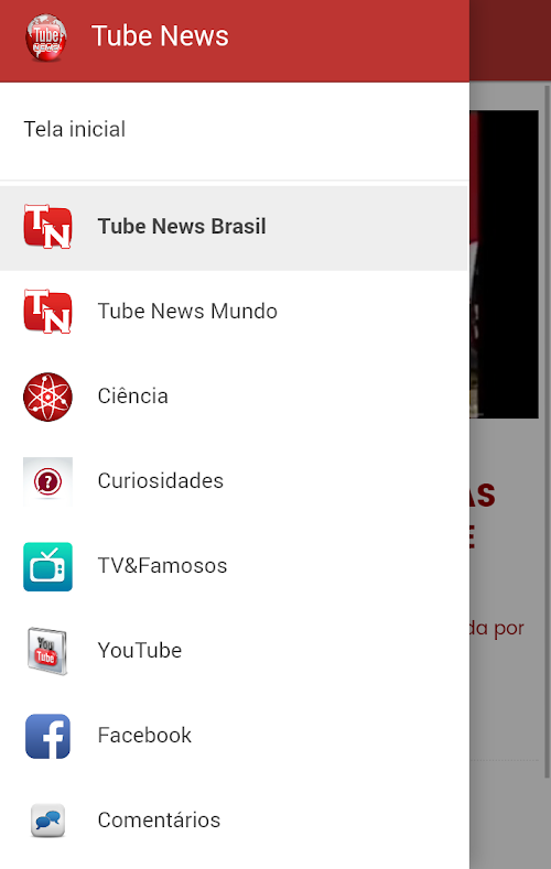 Android application Tube News screenshort