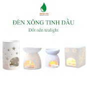 Đèn Xông Tinh Dầu Đốt Bằng Nến Hoa Nhí Màu Trắng Mini Đẹp Và Sang Trọng Decor Phòng Ngủ